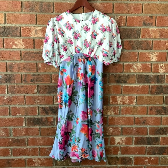 Hope & Ivy Maternity Pink Floral Midi Satin Dress - Picture 3 of 9